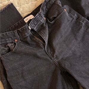 Zara Washed Black Relaxed Jeans